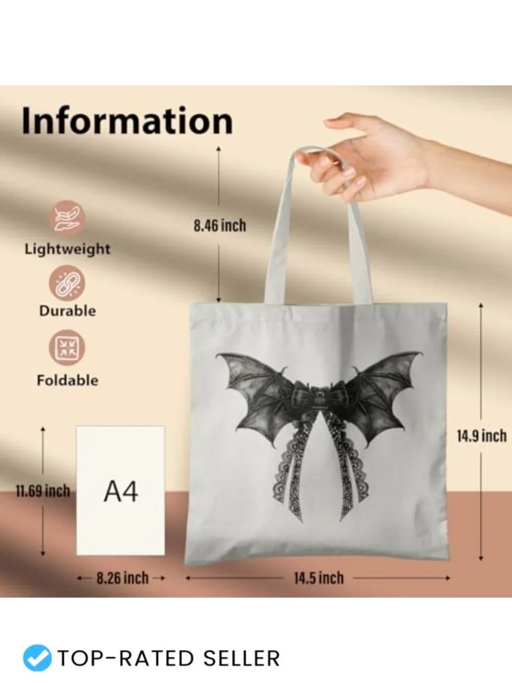 Canvas Reusable Tote Bag Cotton Polyester Shoulder Bag